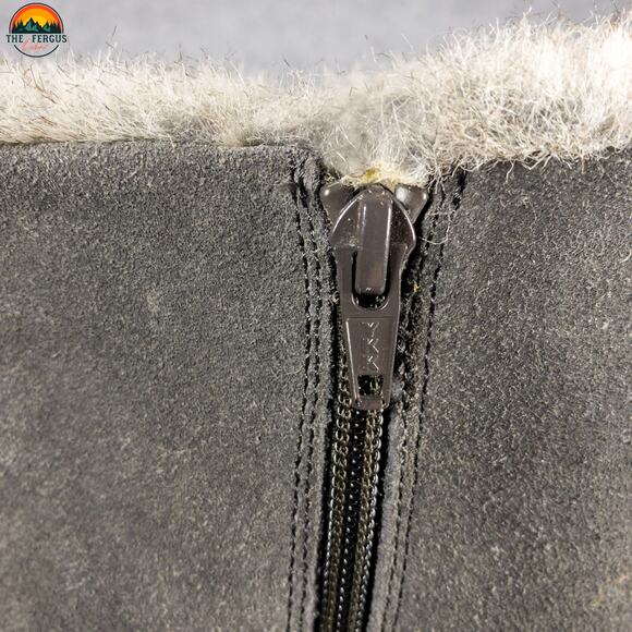 NWT Minnetonka Snow Boots Gray Leather Water Resistant Side Zip Women's Size 10 - Picture 15 of 15